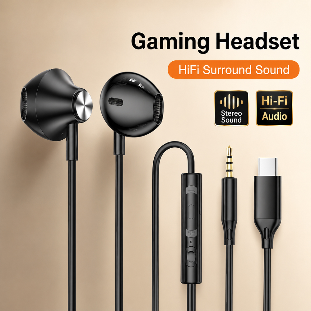 Pc Gaming Earbuds - HiFi surround kulaklıklar bas stereo ses