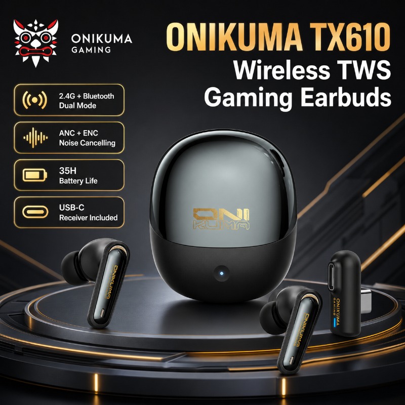 Pc Gaming Earbuds - ONIKUMA TX610 Kablosuz Oyun Kulaklıkları Çift