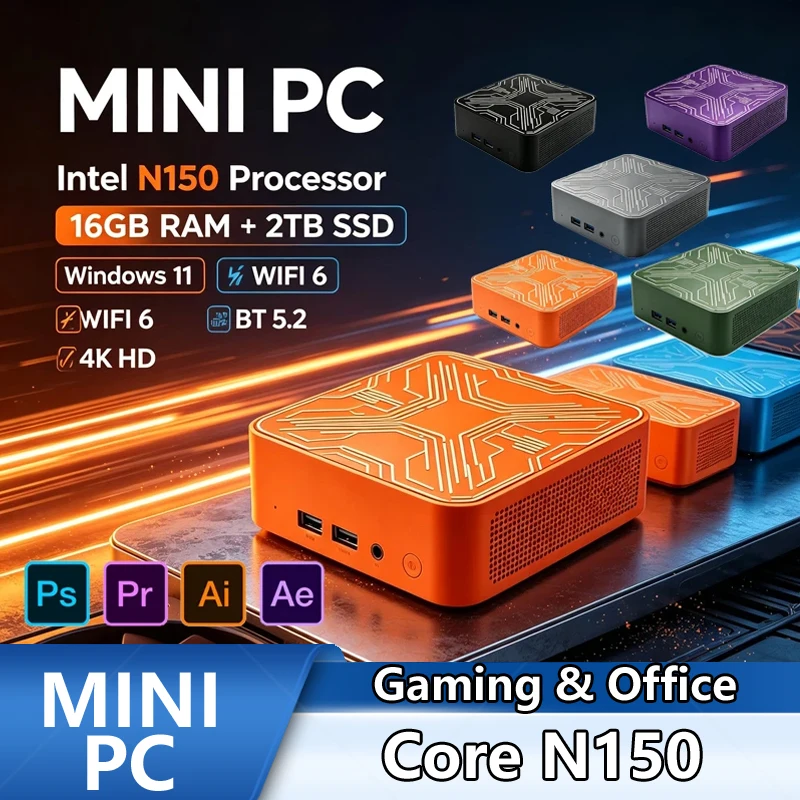 Pc Gaming Editing - Intel Core N150 Mini PC, 32GB