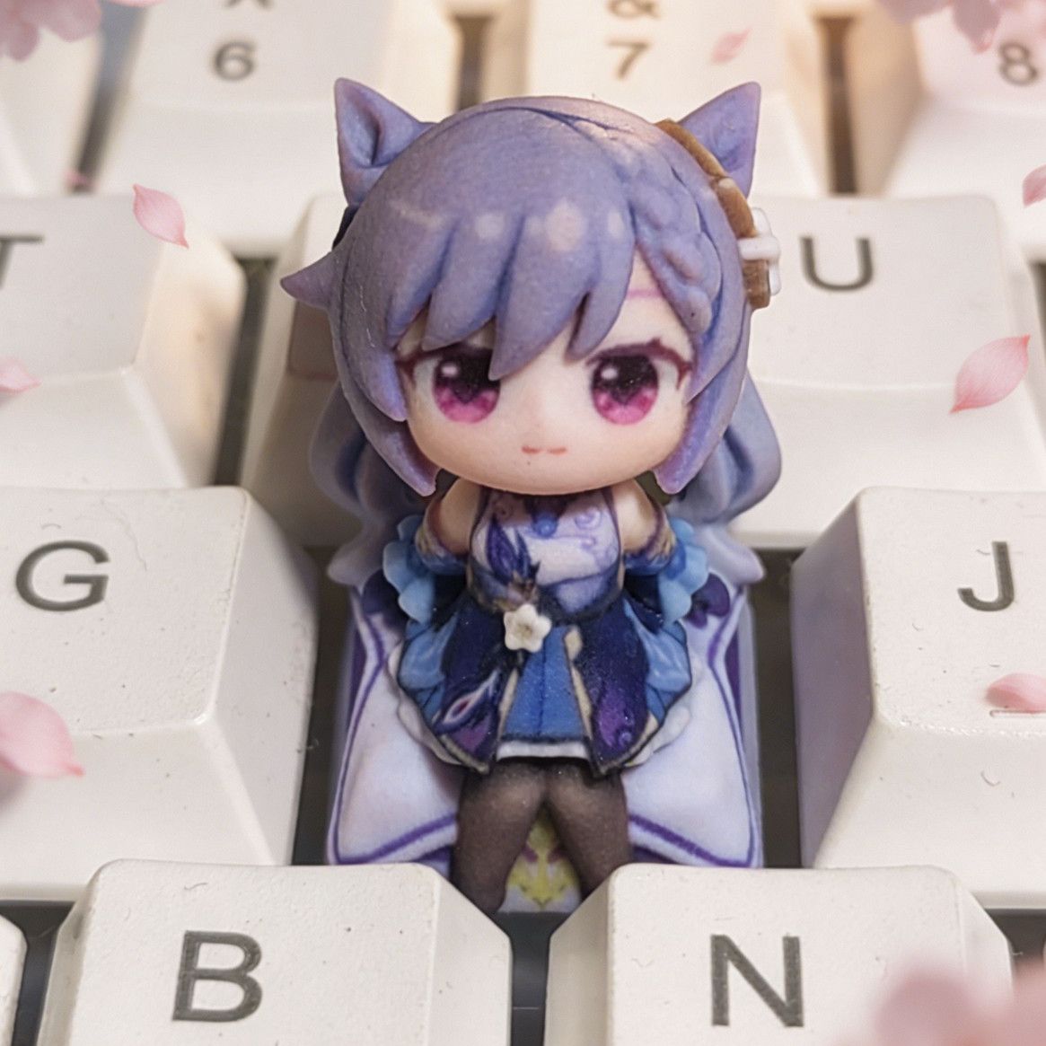 Mechanical Keyboard - Genshin Impact Keqing Anime Cosplay Tuş