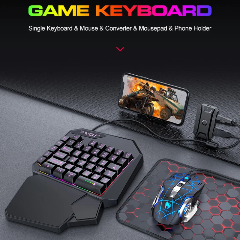 T-WOLF TF900 tek elle klavye t - Pc Gaming Games incelemesi ve fiyatı