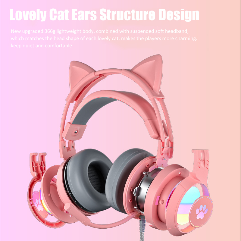 Sevimli kedi kulak oyun mikrof - Pc Gaming Earbuds incelemesi ve fiyatı